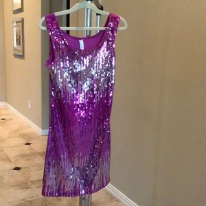 Girls 70s Disco sequin dress costume